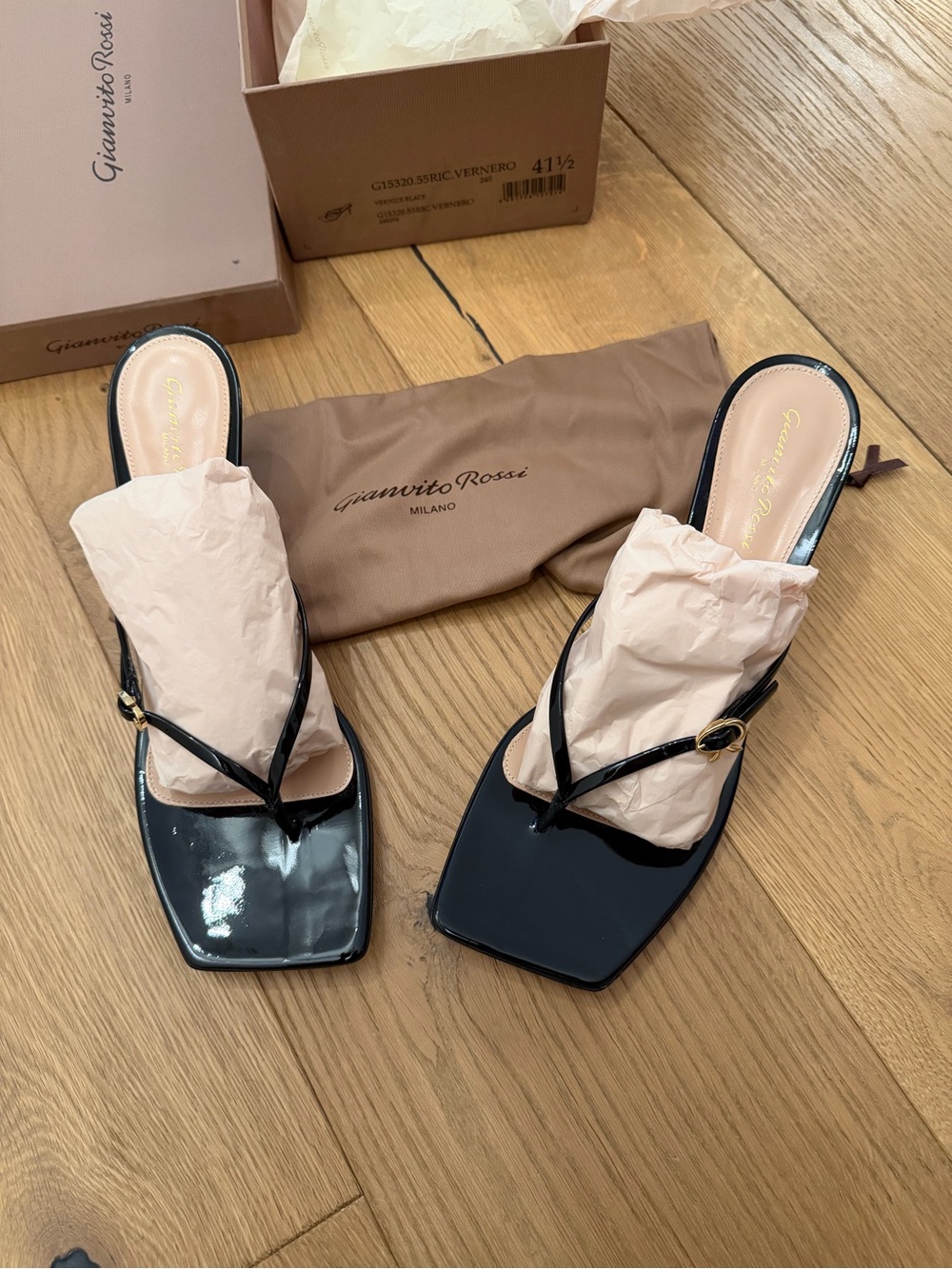 NEW NEVER WORN Gianvito Rossi 55mm Thong Sandal Ribbon Thongs - Picture 4 of 5